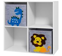 ZONEKIZ Scaffale Portagiochi Libreria per Bambini con 4 Scomparti Bianco