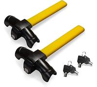 ZONETECH 2 bloccasterzo per auto, di alta qualità, resistenti, resistenti, antifurto, colore nero