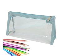 ZONEWD Astuccio - grazioso astuccio trasparente per organizzare le matite, organizzazione di cancelleria per il rientro a scuola, per studenti, grande organizer per matite per primaria, media, scuola
