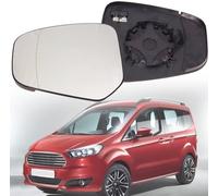 ZONEWD Vetro Specchietto Retrovisore per Ford Tourneo/Transit Courier 2014-2019 2020 2021 2022 2023, Vetro A Specchio Sostituzione Riscaldabile con Piastra di Supporto Auto Accessori,Left