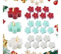 ZoneYan Candele Profumate a Forma di Fiore*24Pcs, Lumi Natalizi a Forma di Fiore, Candele Profumate Regalo Natal, Luci da Tè Invernali Natalizie, 3 Profumazioni