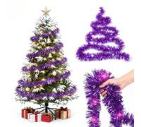 ZoneYan Ghirlanda Tinsel di Natale, 10 Pezzi Ghirlande di Natale, Ghirlanda di Natale Tinsel Ghirlanda, 1.8m, per Decorazioni di Festa di Compleanno di Nozze di Natale (Viola)