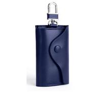 ZoneYan Portachiavi in pelle, portafoglio, custodia per portachiavi in pelle, con portachiavi auto, sei chiavi, colore: nero, Nero, S, Moderno (Marina Militare)