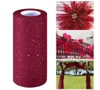 ZoneYan Tulle Rotolo 15 Cm x 25M - Nastro in Tessuto per Compleanni, Feste, Confezioni Regalo, Matrimoni, Tutù, Cucito, Decorazioni Fai Da Te (Vino Rosso)