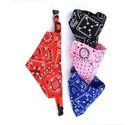 Zonfer 4pcs Dog Bandana Collare, Regolabile Bandana Carino Triangolo Bavaglini Sciarpa per Cani E Gatti, S (Colore Casuale)