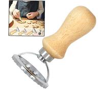 Zonfer Ravioli Stamp Maker Cutter, Stampo con Manico in Legno E Allegato Zigrinata Pasta Press Cucina con Formina Rotella (Piccolo Turno)