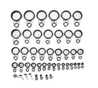 Zonizforceal 45 in 1 Set di Guide per canne da Pesca universali in Fusione di Roccia, Anelli per Lenza, Punte Superiori in Ceramica e Anelli Laterali per la Riparazione di mulinelli da Acqua sa