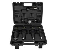 Zonizforceal 5PCS Cooling System Pressure Test Kit with Gauge, Universal Automotive Radiator Pressure Tester with 4 Cone Adapters 17-48.5mm, Safe Depressurization Pin, Compact Metal Kit for