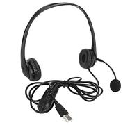 Zonizforceal Cuffia per il servizio clienti, cuffia cablata binaurale per PC con cancellazione del rumore e microfono flessibile, cuffia stereo plug and play USB/3,5 mm per call center e (Tipo USB)