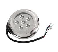 Zonizforceal Luce Subacquea per Yacht 12 V/24 V, Luce Subacquea Marina con 6 Chip LED, Lampada a Cupola in Acciaio Inox 316 IP68 Impermeabile per fontane di Piscine in Acqua salata, Angolo di (RGBW)