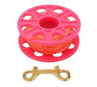 Zonizforceal Mulinello da dito per immersioni subacquee da 30 m, filo in nylon arancione fluorescente con clip a scatto a doppia estremità, design svasato per un avvolgimento facile dei guanti (Rosa)