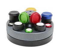 Zonizforceal Porta olio per orologi a 5 fori, supporto per oliatore da polso con design girevole, 5 coppette in ceramica colorate per la lubrificazione del movimento dell’orologio, strumento di