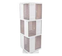 Zonizforceal Scaffale rotante per libri a 360°, libreria angolare da pavimento, scaffale di stoccaggio stretto salva-spazio con porta magnetica trasparente, ideale per camere da letto e (3 livelli)