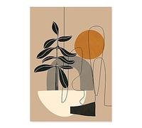 ZONJEE Modern Abstract Camel Color Still Life Leaf Boho Canvas Paintings Paintings Wall Art Poster Prints Home Decor Immagini Camera da Letto (Color : C, Size : 50X70cm No Frame)