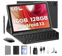 ZONKO 2025 Tablet da 10 Pollici, 5G WiFi, 16GB RAM + 128GB ROM (1TB TF), Android, Octa-Core 2,0 GHz, 13MP, 8000mAh, 1080FHD, GPS, con Tastiera, Penna, Mouse