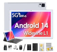 ZONKO Android 14 Tablet 10 pollici 3 in 1 Tablet con tastiera mouse penna, 256 GB TF 64 GB ROM Octa core, WiFi 6 & Bluetooth 5.0 | Certificazione Google GMS Widevine L1 | 7000 mAh |13 MP | Tablet PC