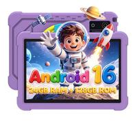 ZONKO Tablet per bambini da 10 pollici, Android 16, con 24 GB di RAM e 128 | Sistema di sicurezza per bambini, Wi-Fi 5G, Gemini AI GMS 8-Core 7000 mAh, custodia antiurto EVA + girevole a 360°