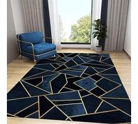 ZONOKI Tappeto Salotto Moderno Texture di Marmo Blu Sfumato Moderno, Tappeto Lavabile Pelo Corto Modello Irregolare Geometrico Astratto, Grande Tappeto - per Salotto, Corridoio, Cucina - 180 x 240 cm