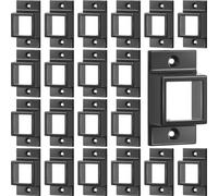 Zonon 20 staffe quadrate in metallo per recinzione standard in alluminio, 2,5 x 2,5 cm, per binari a doppia flangia, staffe quadrate in metallo nero residenziale per recinzione di montaggio su