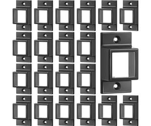 Zonon 20 staffe quadrate in metallo per recinzione standard in alluminio, 2,5 x 2,5 cm, per binari a doppia flangia, staffe quadrate in metallo nero residenziale per recinzione di montaggio su