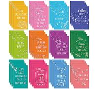 Zonon 48 Mini Taccuini Motivazionali Colorati Quaderno Tascabile di Ispirazione Quadernini Piccoli Blocchi Note Appunti con Frasi Motivazionali Agendine per Bambini Ufficio (Stile Felice)