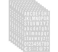 Zonon Kit di 8 Fogli Numeri Autoadesivi in Vinile per Cassetta Postale | 2,54 cm, Bianco, Di Lettere e Numeri Autoadesivi in Vinile, Per Segni, Finestre, Porte, Automobili, Casa e Affari