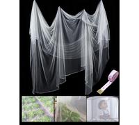 Zonon Zanzariera da giardino, rete per mosche e uccelli, barriera per caccia, protezione delle piante (bianco, 1,6 x 6 m)