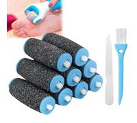 Zonoori 10 rotoli di ricambio per la rimozione dei calli compatibili con Scholl Velvet Smooth, pedicure con spazzola piccola e lima per unghie