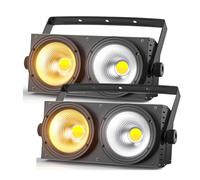 ZonQoonz 2PCS COB 200W Faro Teatrale, Accecatori LED D mx Bianco Freddo/Caldo Luce di Scena Effetti Illuminazione Blinder D MX 8CH, Faretto Luci da Palco per Discoteca Matrimonio Bar Feste Pubblico