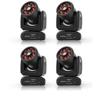 ZonQoonz - 4 luci da palcoscenico da 100 W, 6 potenti raggi di luce Bee-Eye e 8 effetti di modello, luci LED da palcoscenico con DMX512, per bar, feste, Halloween, Natale, matrimonio, discoteca, DJ