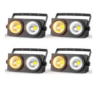 ZonQoonz 4PCS COB 200W Faro Teatrale, Accecatori LED D mx Bianco Freddo/Caldo Luce di Scena Effetti Illuminazione Blinder D MX 8CH, Faretto Luci da Palco per Discoteca Matrimonio Bar Feste Pubblico