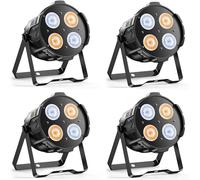 ZonQoonz 4PCS COB Luci del Teatro 200W, Luce Par Bianco Freddo/Caldo Effetti Palcoscenico con DMX8CH, Luci del Palcoscenico per Discoteca Matrimonio Bar Feste Illuminazione del pubblico
