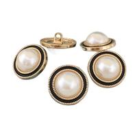 ZONSHJDKR Bottoni per Vestiti 10 Pezzi di Abbigliamento Lusso Bottoni Perle Materiale da Cucito Accessori alla Moda for abbellimenti Cappotti - Oro Nero, 20 mm(Black Gold,20mm)