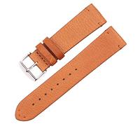 ZONSHJDKR Cinturino dell'orologio Orologio Vintage con Cinturino Marrone Scuro Liscio con Cinturino da 18 mm, 20 mm o 22 mm con Fibbia ad ardiglione in Acciaio Inossidabile(Brown Silver Buckle_18mm)