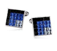 ZONSHJDKR Gemelli Gemelli da Uomo Vintage con Motivo a Reticolo Quadrato, Classici in Acciaio Inossidabile, for Camicia, Accessori for Abiti da Uomo