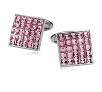 ZONSHJDKR Gemelli Gemelli da Uomo Vintage con Motivo a Reticolo Quadrato, Classici in Acciaio Inossidabile, for Camicia, Accessori for Abiti da Uomo