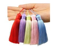 ZONSHJDKR Nappe 5 Pezzi da 8 cm di Nappe in Seta con Passanti, Frange morbide Fatte a Mano for Realizzare Decorazioni Fai da Te for Matrimoni.(22 Black)