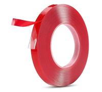 ZONSHJDKR Nastro Biadesivo, Nastro Biadesivo Resistente, Adesivo, antitraccia, Trasparente, Rosso, 3/6/12 m, Autoadesivo, Adesivi murali for la casa(25mm,6Meters- (2rolls))