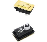 ZONSHJDKR Pulsante del WC, Pulsante di Scarico del WC, Pulsante Doppio for Quadrato in plastica ABS Color Oro 83X45mm, Interruttore Coperchio Serbatoio 'Acqua