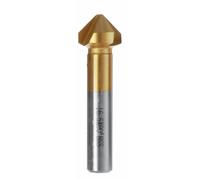 ZONSHJDKR Punta for Trapano svasatore HSS a 3 Taglienti, Punta for smussatura e sbavatura a 90 Gradi, Utensili for 1 pz(Gold,16.5mm)