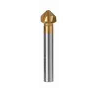 ZONSHJDKR Punta for Trapano svasatore HSS a 3 Taglienti, Punta for smussatura e sbavatura a 90 Gradi, Utensili for 1 pz(Gold,12.4mm)