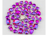 ZONSHJDKR Strass Pietre di Cristallo Colorate in Vetro con Retro Piatto Multiforme e Dimensioni variabili, da Cucire, for la Decorazione Abiti Sposa(Rose Ab,30Pcs)