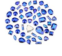 ZONSHJDKR Strass Pietre di Cristallo Colorate in Vetro con Retro Piatto Multiforme e Dimensioni variabili, da Cucire, for la Decorazione Abiti Sposa(Amethyst Ab,30Pcs)