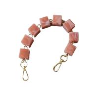 ZONSHJDKR Tracolla per Borsa Accessorio da Donna Perline quadrate in Resina acrilica Bianca Beige Parti di Ricambio for Cinturino Realizzato a Mano(Pink 30cm)