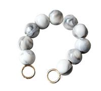 ZONSHJDKR Tracolla per Borsa Accessorio Donna da 32,5 cm Bianco Verde Rosso Parti in Resina acrilica Bracciale con Perline Artigianali di Lusso Cinturino Ricambio for(White)