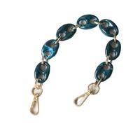 ZONSHJDKR Tracolla per Borsa Accessorio for Borsetta Vintage da Donna, Ricambio Staccabile, Cinturino Ambra Blu Verde, Pochette, Catene Metalliche(Green-36cm)