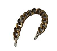 ZONSHJDKR Tracolla per Borsa Accessorio Moda Donna Parti Staccabili Ricambio Cinturino di Lusso in Resina Bianca Verde Spalla acrilica da(Brown 40cm)