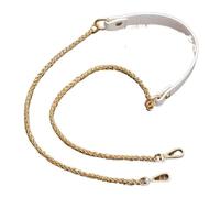 ZONSHJDKR Tracolla per Borsa Cintura da Donna con Accessori for Lanterna 80 cm-140 cm Tracolla Messenger in Metallo Fai Te(White-Metal Gold,140cm)