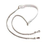 ZONSHJDKR Tracolla per Borsa Cintura da Donna con Accessori for Lanterna 80 cm-140 cm Tracolla Messenger in Metallo Fai Te(White-Metal Silver,80cm)