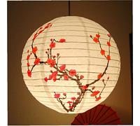 Zonster 35 Cm Stile Orientale Cinese Rotondo Carta Lampada Lanterna Ombra Prugna Fiore Luce Ristorante Festa di Nozze Festa Home Decor Regali